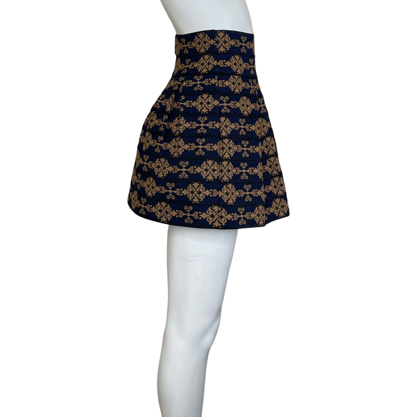 Falda Wow Couture Plisado Estampado Azul-Talla M