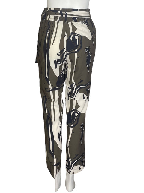 Pantalón Dudalina Fajon Estampado Verde- Talla 36
