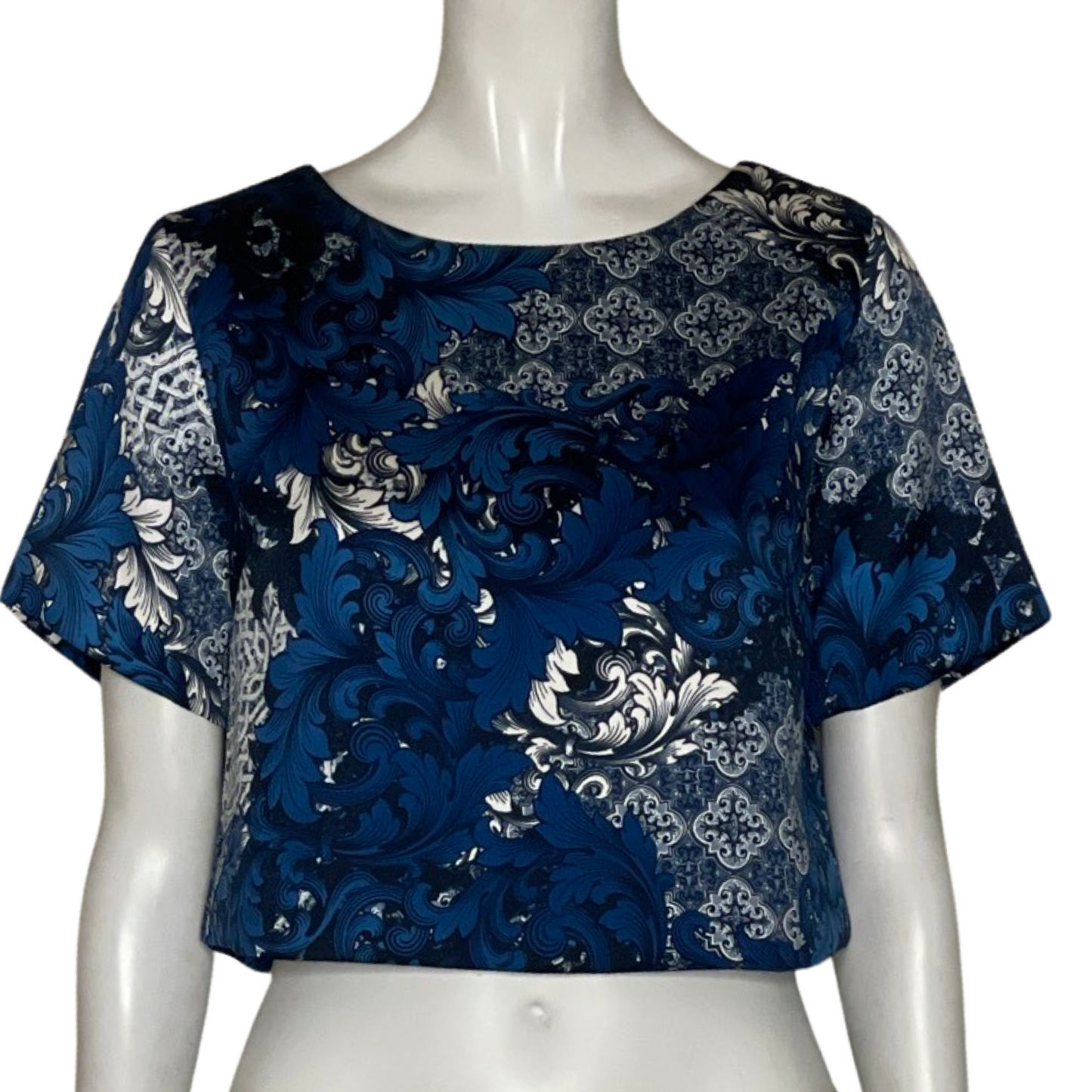 Top Via Vai Manga Corta Estampado Azul-Talla 8