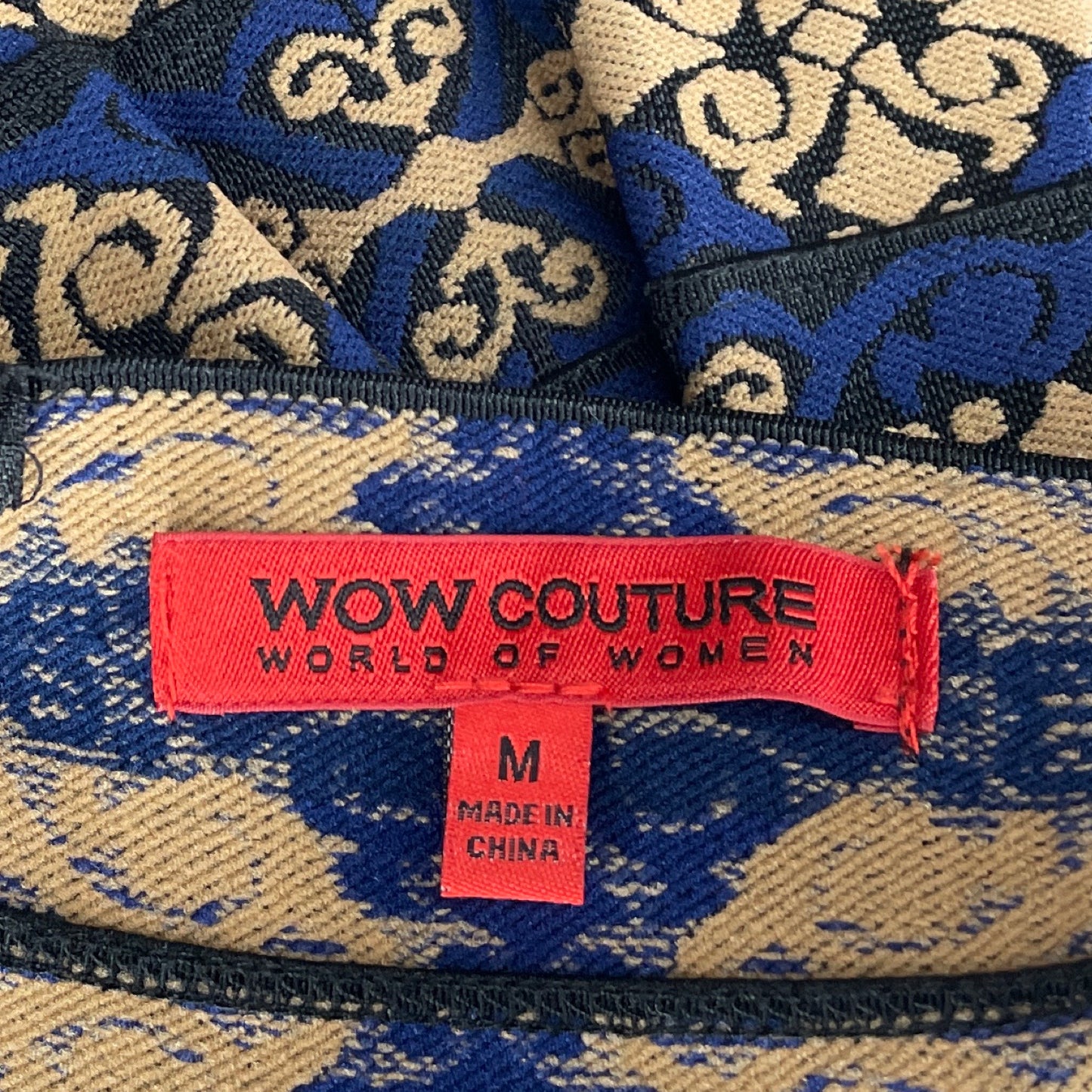 Falda Wow Couture Plisado Estampado Azul-Talla M