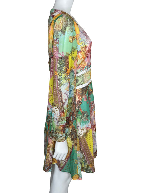Vestido Tesoro TPS Mini Floral Verde-Talla L