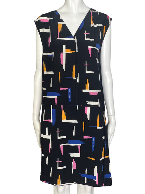 Vestido Bimba y Lola Sin Mangas Estampado Negro- Talla M