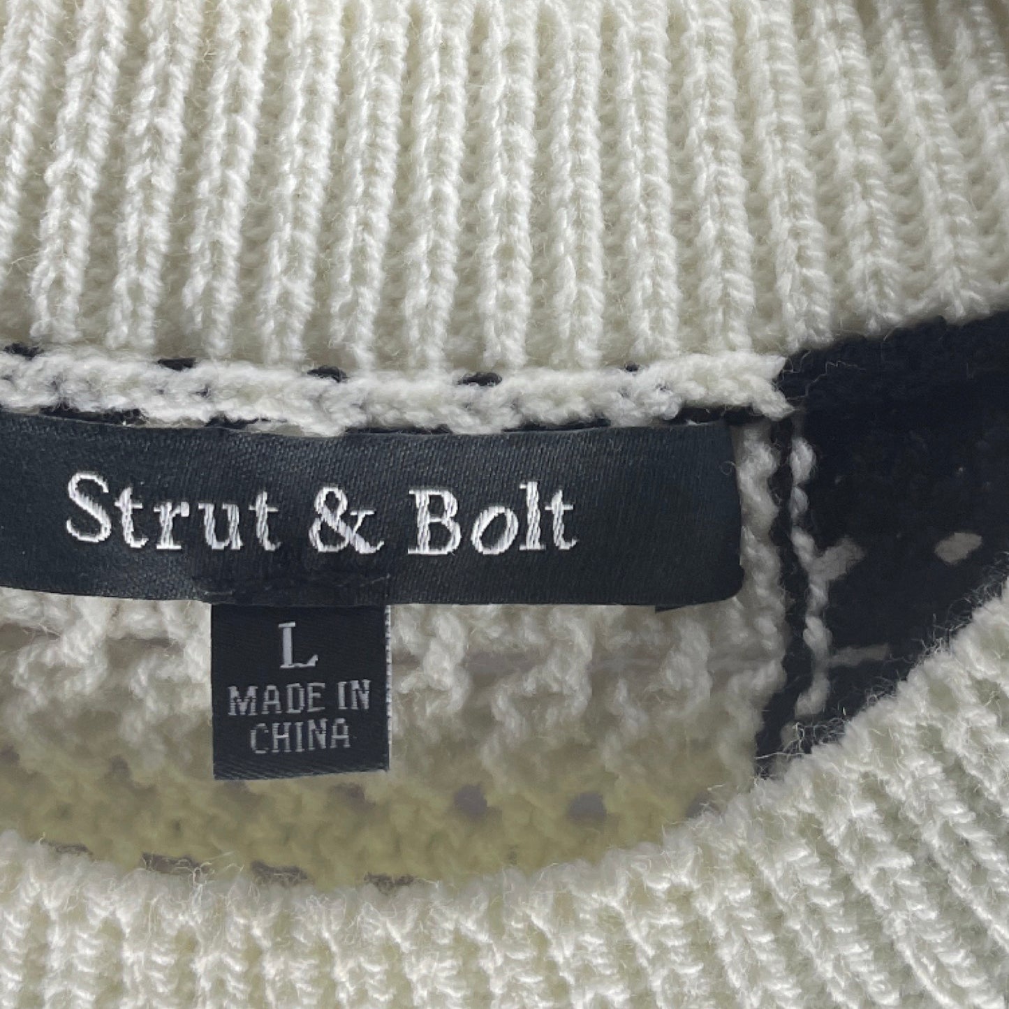 Sueter Strut & Bolt Tejido Blanco-Talla L