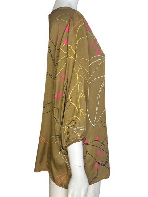Blusa Limited Fluida Estampado Marrón- Talla S