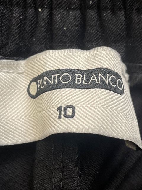 Pantalón Punto Blanco Recto Negro- Talla 10