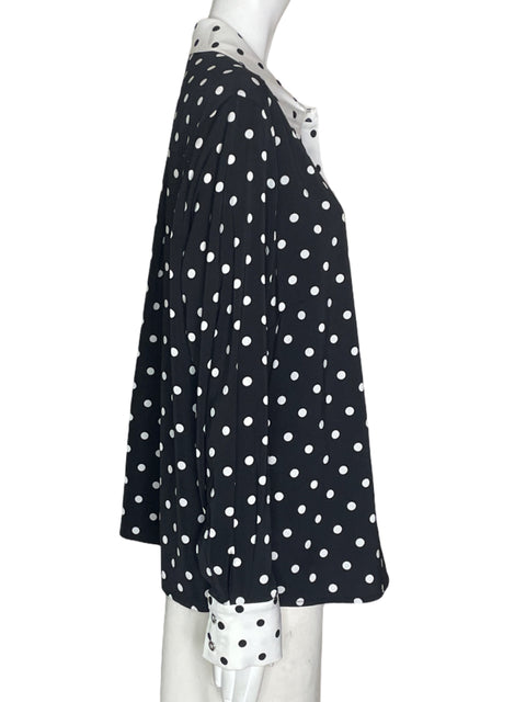 Blusa Peter Nygard Puntos Bicolor N/B- Talla L