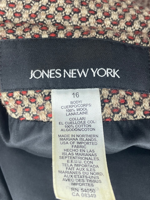 Abrigo Jones New York Tejido Rojo- Talla 16