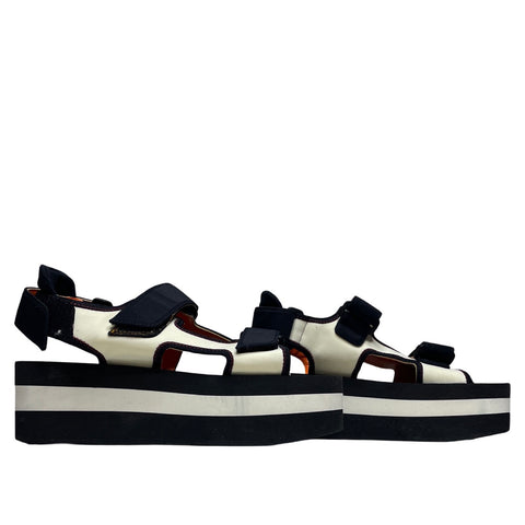 Sandalias Marni Velcro Plataforma Blanco - Talla 40