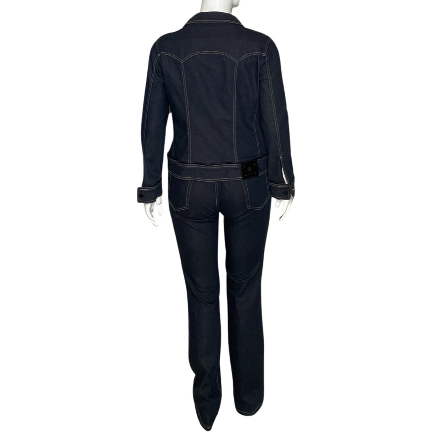 Set Burberry Chaqueta Botones Negro Cremallera 
Denim Azul- Talla 48