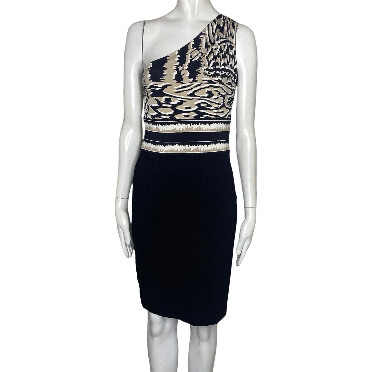 Vestido  BCBG Oneshoulder Negro-Talla XS