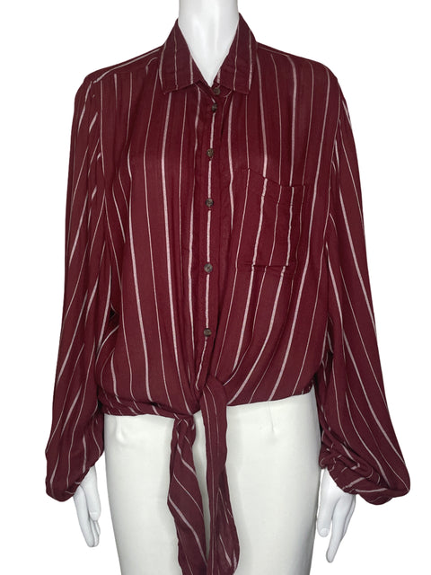 Camisa American Eagle Rayas Rojo-Talla S