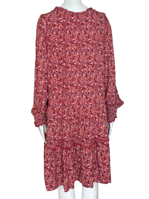 Vestido Max Studio Sueltp Flores Rojo- Talla XL