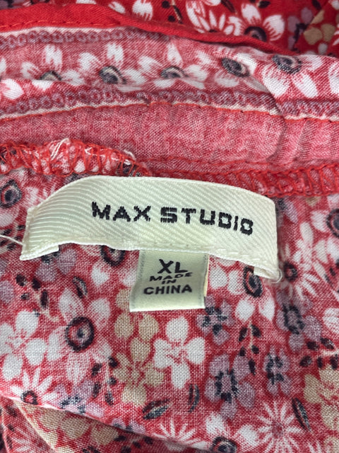 Vestido Max Studio Sueltp Flores Rojo- Talla XL
