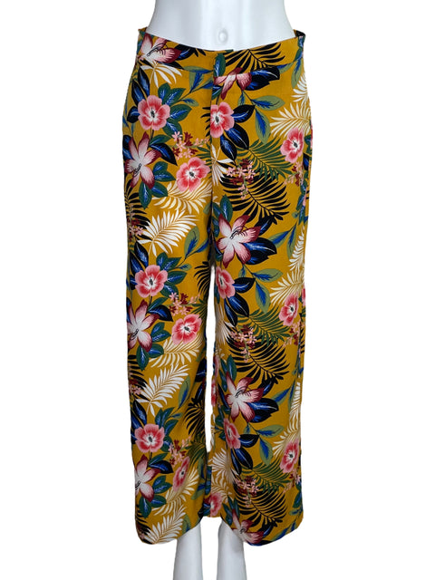 Pantalón Ina Floral Straight Amarillo-Talla S