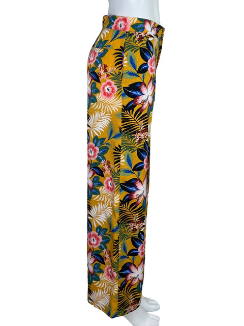 Pantalón Ina Floral Straight Amarillo-Talla S