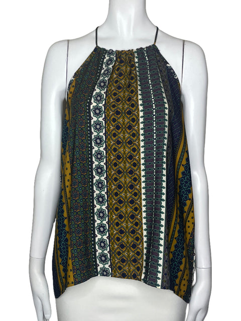 Blusa Honey Punch Estampado Halter Verde-Talla M