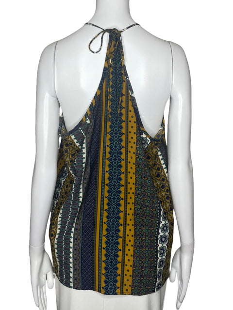 Blusa Honey Punch Estampado Halter Verde-Talla M