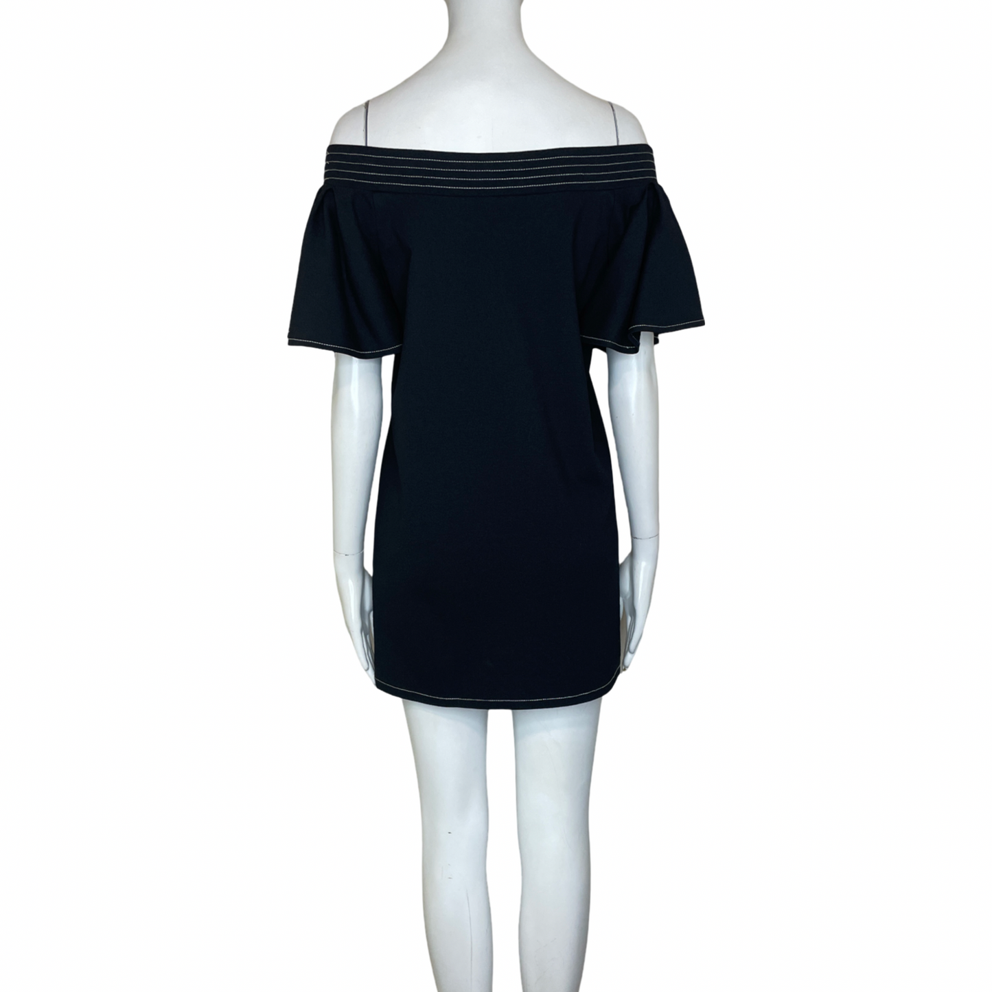 Vestido ZARA TRAFALUC Hombros Descubiertos Vuelos Negro - Talla S