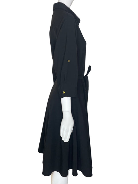 Vestido Sharagano Fajin Cintura Negro- Talla 14