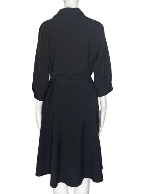 Vestido Sharagano Fajin Cintura Negro- Talla 14