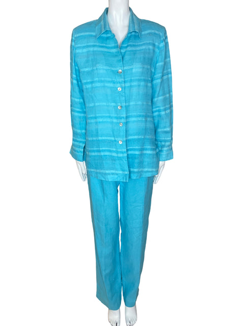 Set Tesoro TPS Manga Larga Lino Azul- Talla M