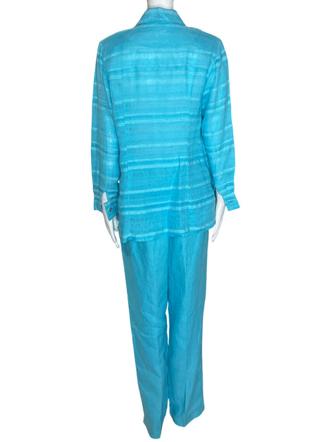 Set Tesoro TPS Manga Larga Lino Azul- Talla M