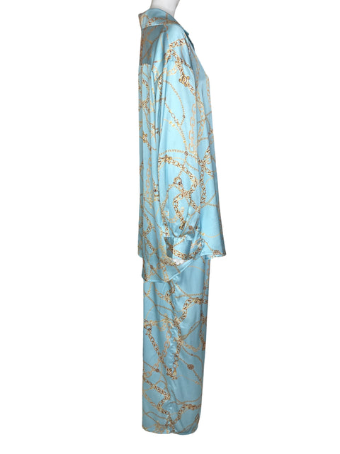 Set Gracia Estampado Cadenas Azul- Talla L
