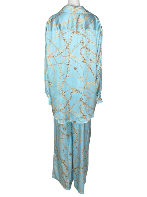 Set Gracia Estampado Cadenas Azul- Talla L
