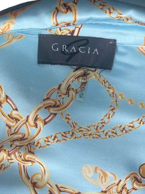 Set Gracia Estampado Cadenas Azul- Talla L
