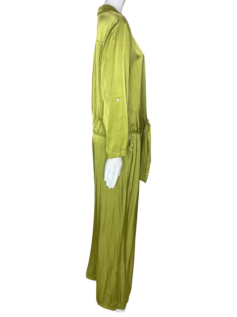 Set In Italy Blusa Nudo/Pantalon Verde- Talla M