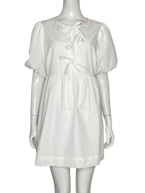 Vestido Day+Moon Abullonado Blanco-Talla S