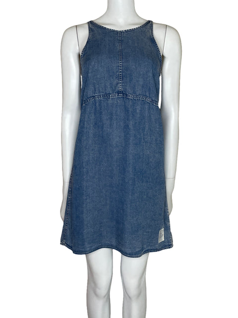 Vestido Calvin Klein Fluido Tirantes Azul-Talla XS