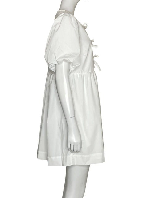 Vestido Day+Moon Abullonado Blanco-Talla S