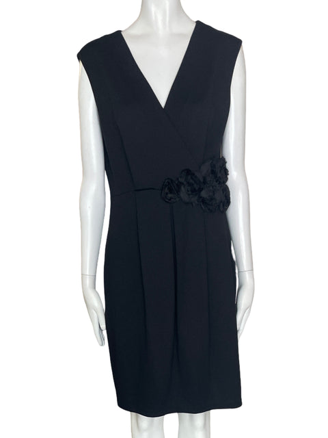 Vestido Spense Flores Cintura Negro- Talla 6