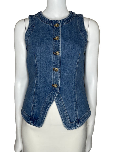 Chaleco Madewell Asimétrico Azul-Talla 2
