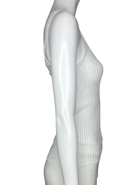 Top Zara Tejido Transparente Blanco-Talla S