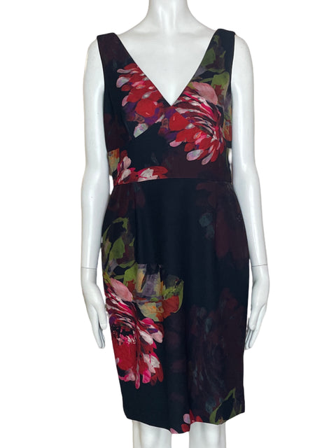 Vestido Trina Sin Mangas Flores Negro- Talla 8