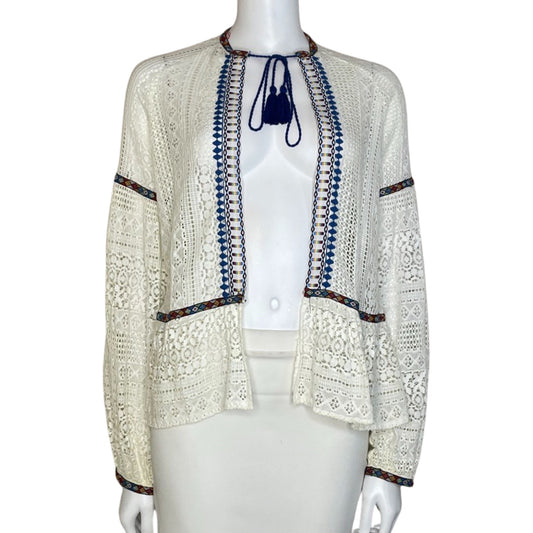 Cardigan Souchi Tejido Encaje Blanco-Talla L
