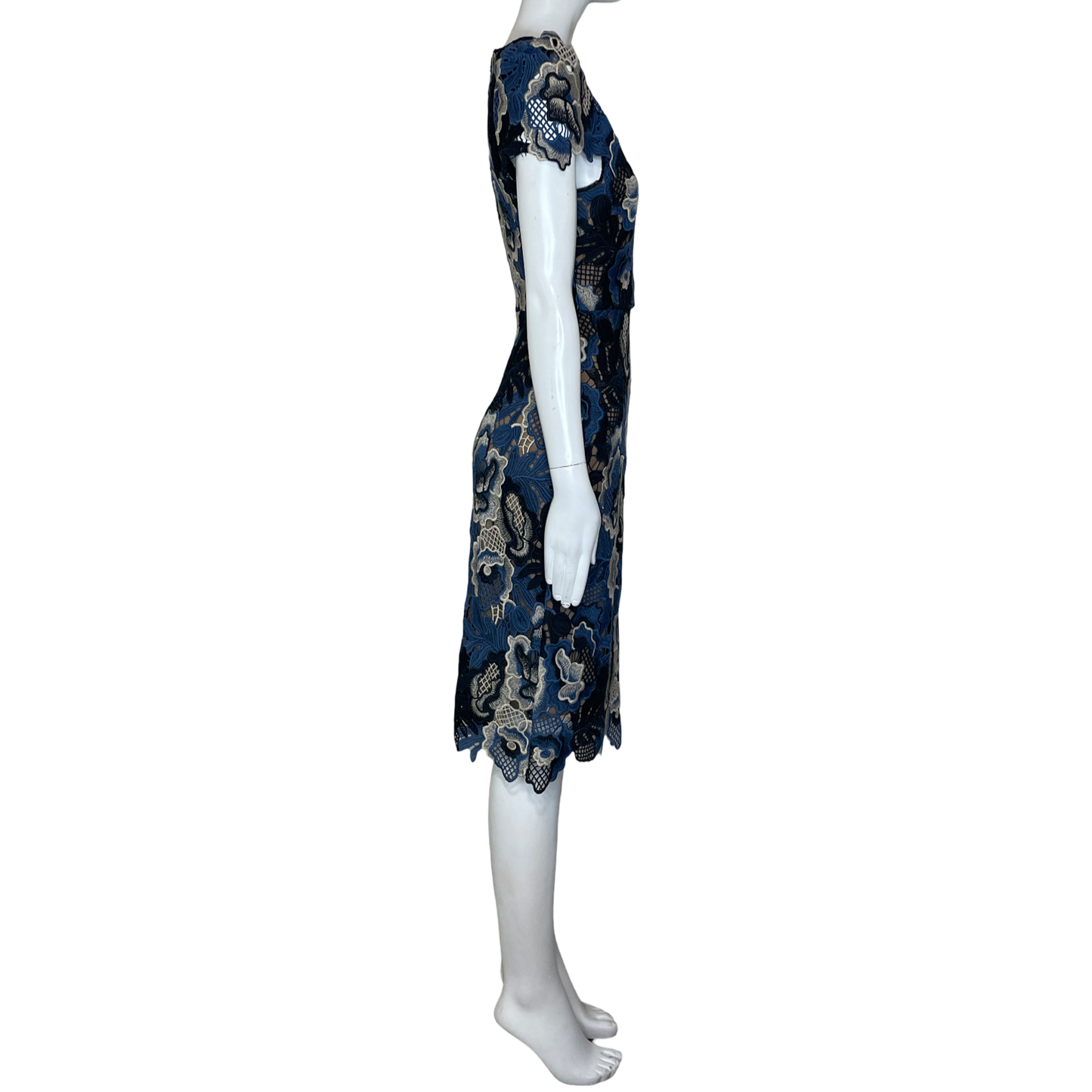 Vestido BCBGMAXAZRIA Estampado Floral Azul - Talla 0