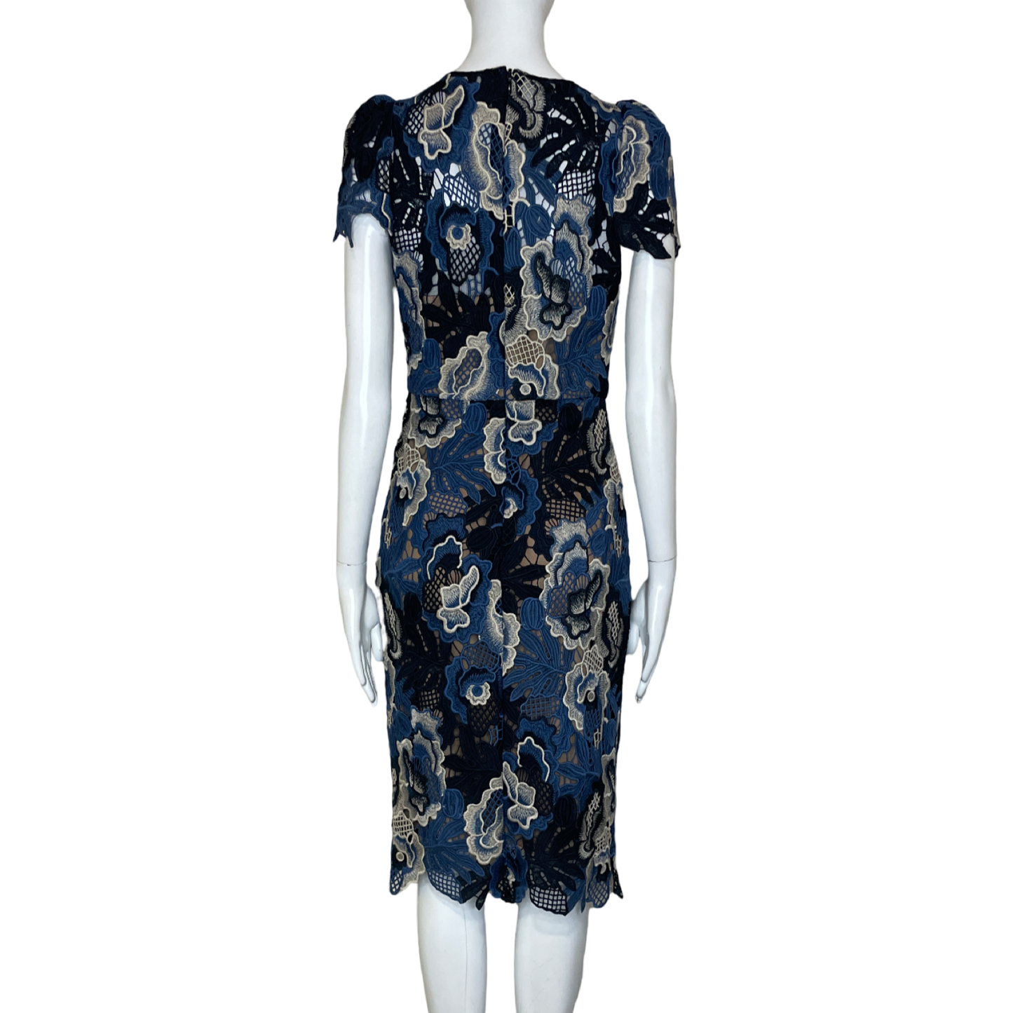 Vestido BCBGMAXAZRIA Estampado Floral Azul - Talla 0