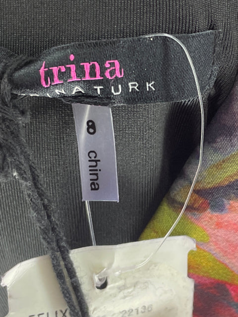 Vestido Trina Sin Mangas Flores Negro- Talla 8