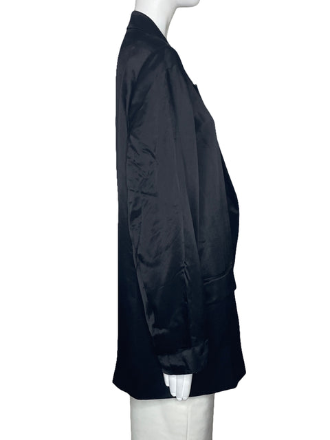 Blazer Zara Satinada Sin Botones Negro-Talla XXL