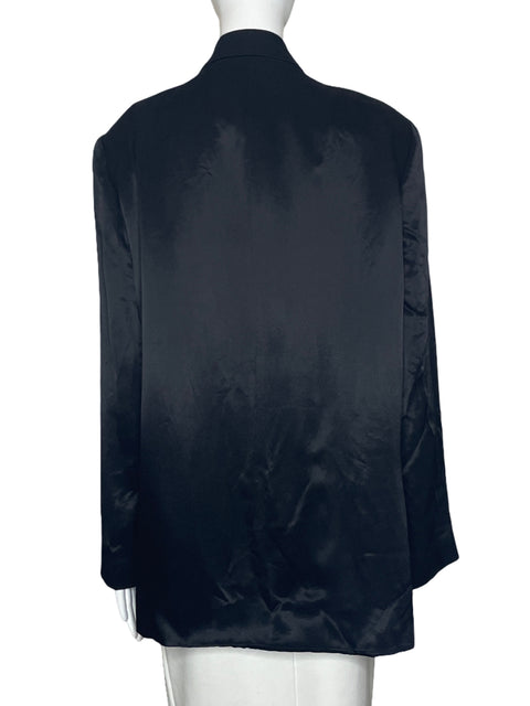 Blazer Zara Satinada Sin Botones Negro-Talla XXL