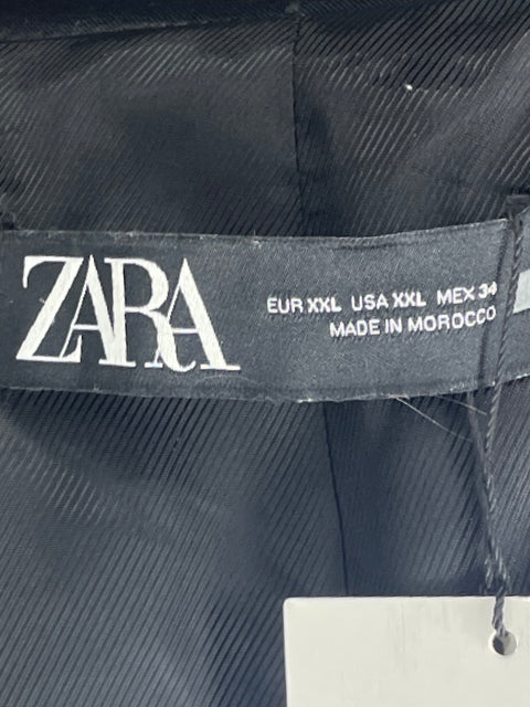 Blazer Zara Satinada Sin Botones Negro-Talla XXL