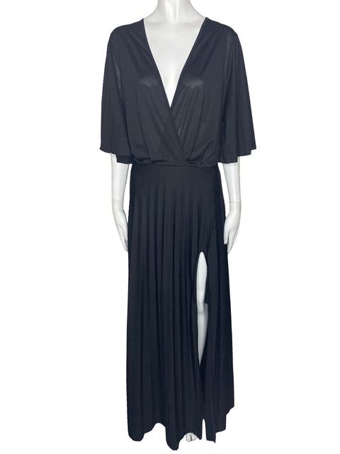 Vestido Asos Cuello V Mangas Corta Negro-Talla 18