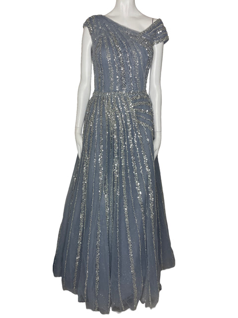 Vestido Tesoro TPS Sin Mangas Lentejuelas Azul-Talla S