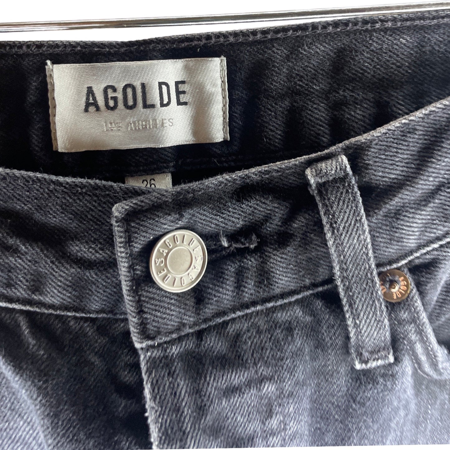 Pantalon Agolde 5 Botones Jeans Negro-Talla 26