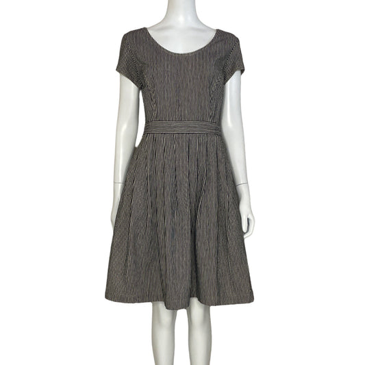 Vestido Isaac Mizrahi Cremallera Rayas Negro-Talla 4
