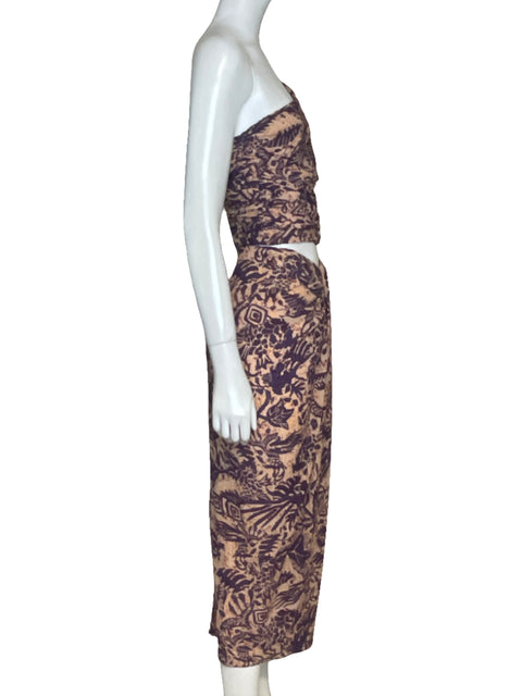 Set Zara Estampado Morado-Talla XS