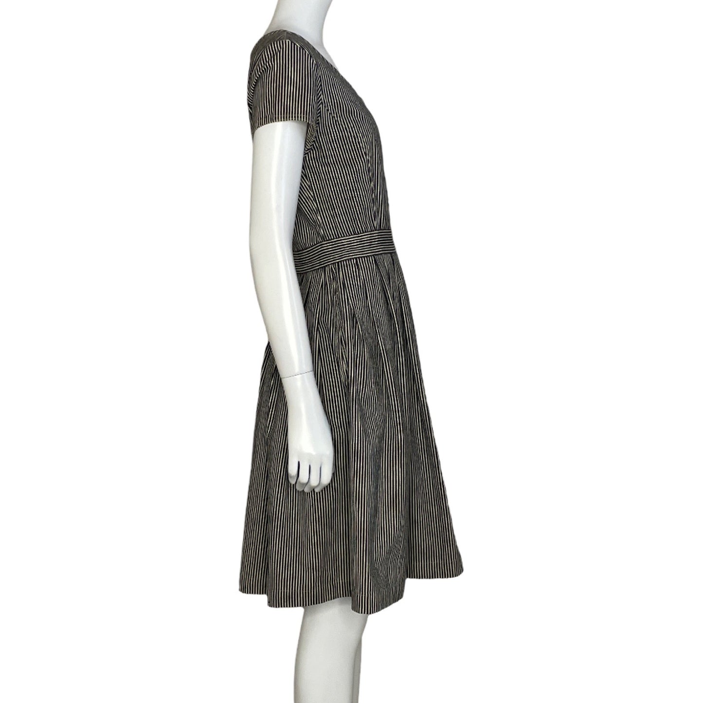 Vestido Isaac Mizrahi Cremallera Rayas Negro-Talla 4